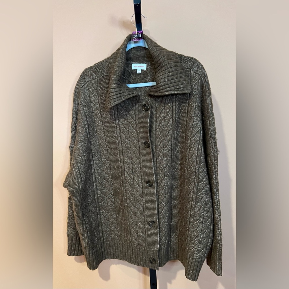 Cozy Brown Cable Knit Cardigan